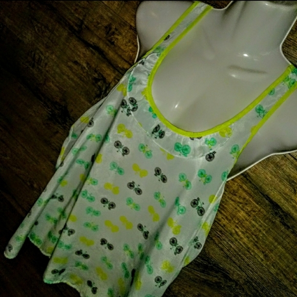 Candie's Top Size L Chiffon Ruffle Racerback - Picture 5 of 11